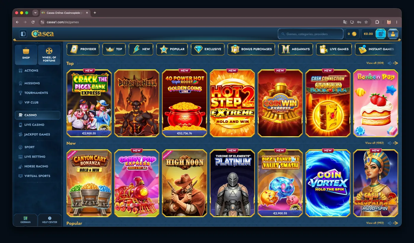 casea online casino spiele und anbieter